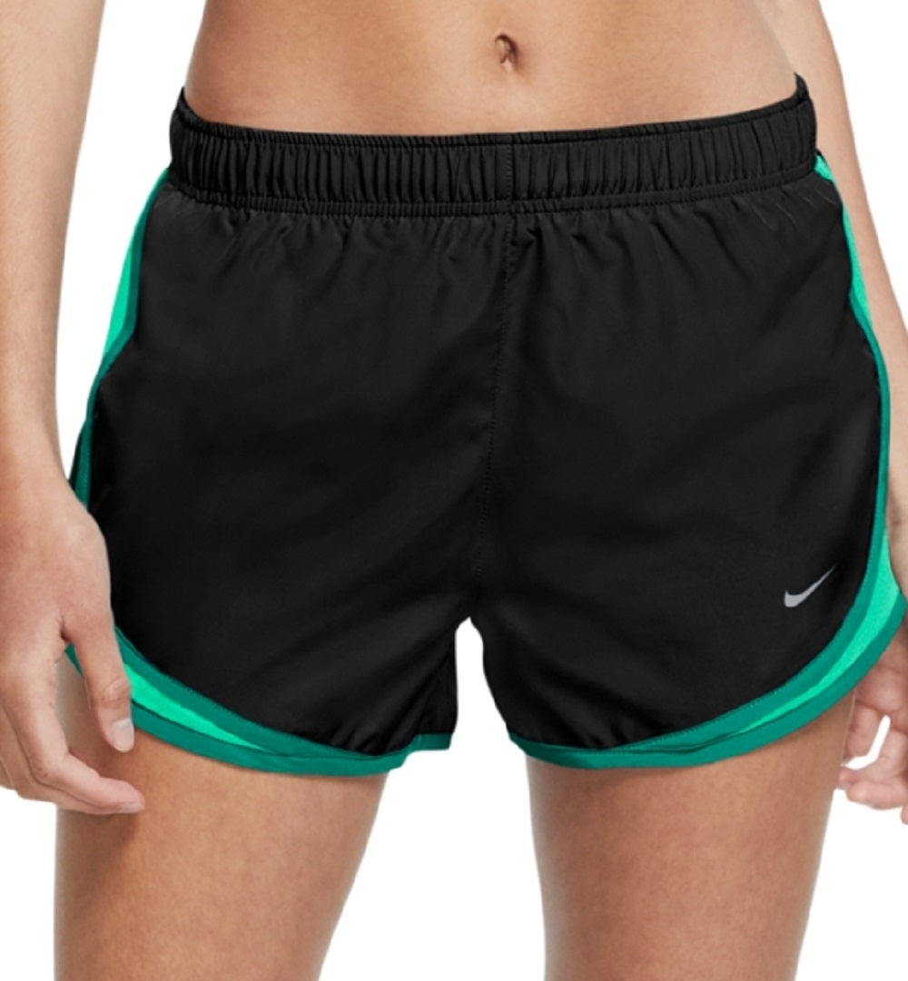 Shorts de corrida Nike Dri Fit Tempo feminino, verde, tamanho médio