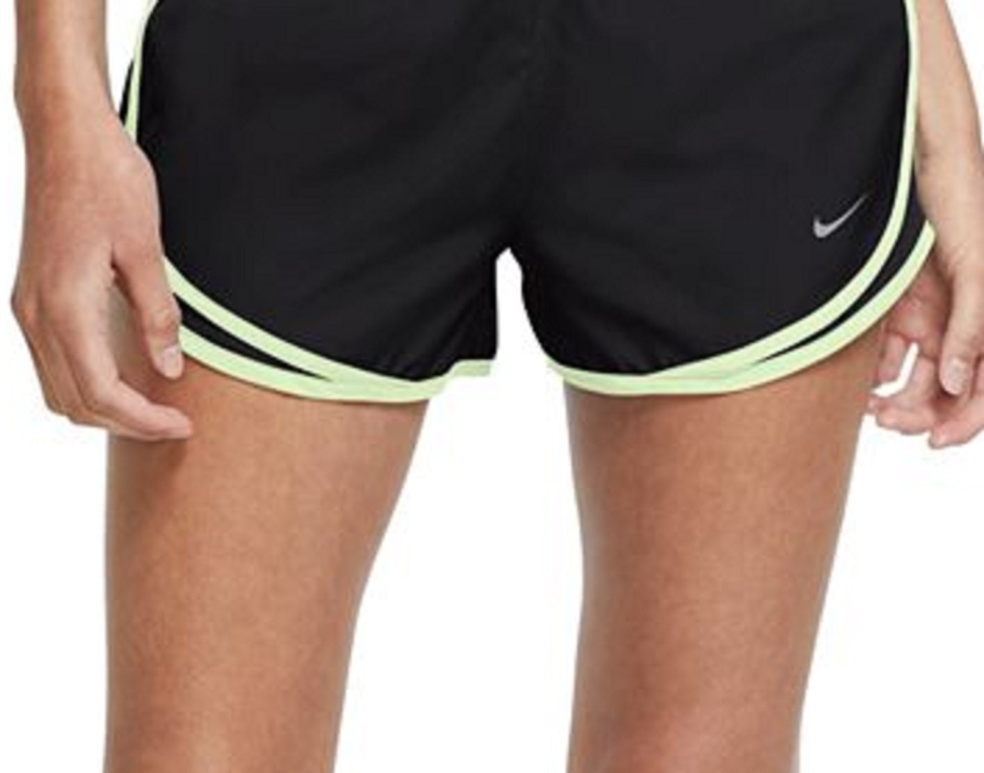 Shorts de corrida Nike Dri Fit Solid Tempo feminino, azul, tamanho XS