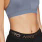 Sutiã esportivo Nike Indy feminino com decote em V e baixo impacto, azul, tamanho pequeno