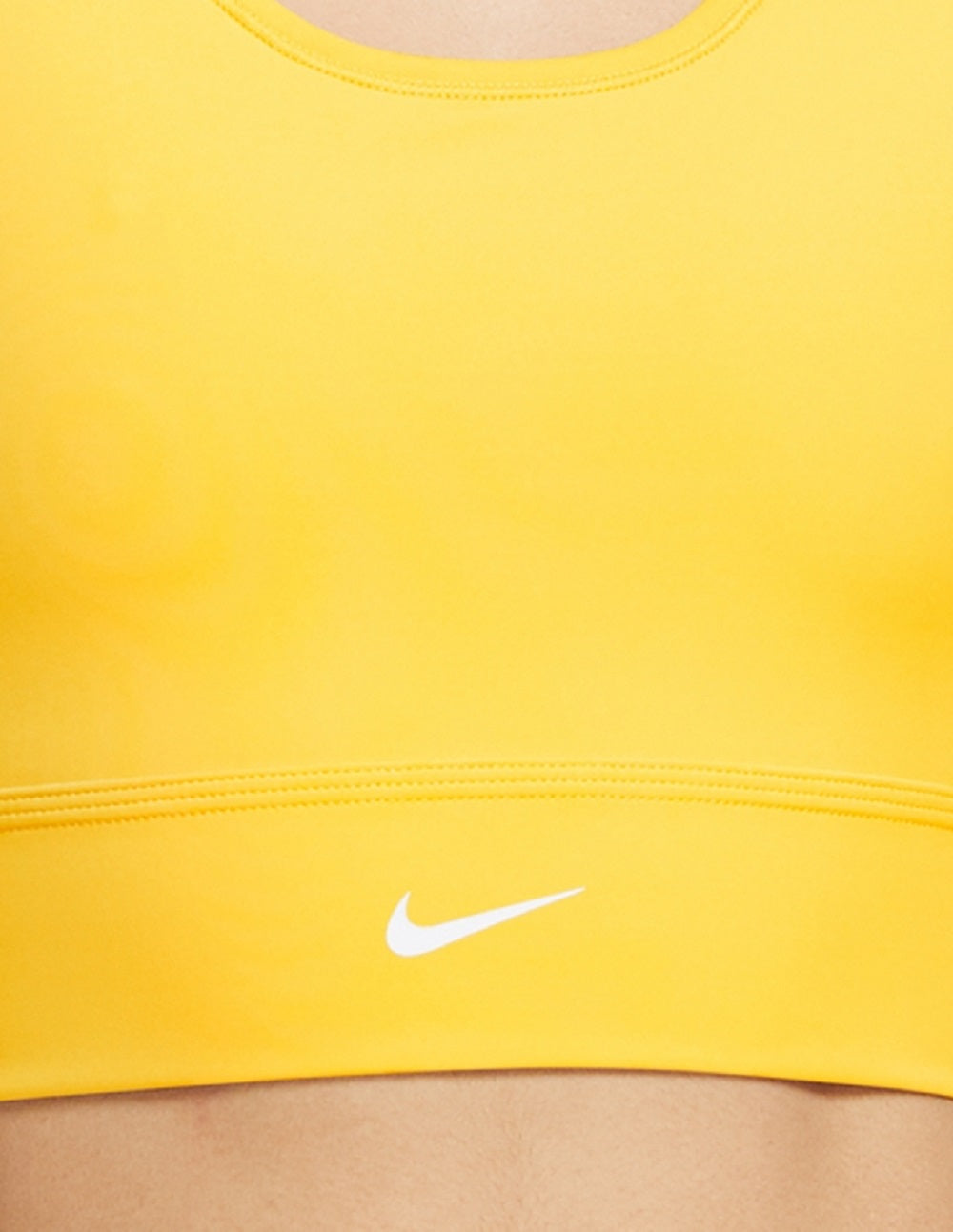 Sutiã esportivo Nike Dri Fit Swoosh feminino amarelo tamanho grande
