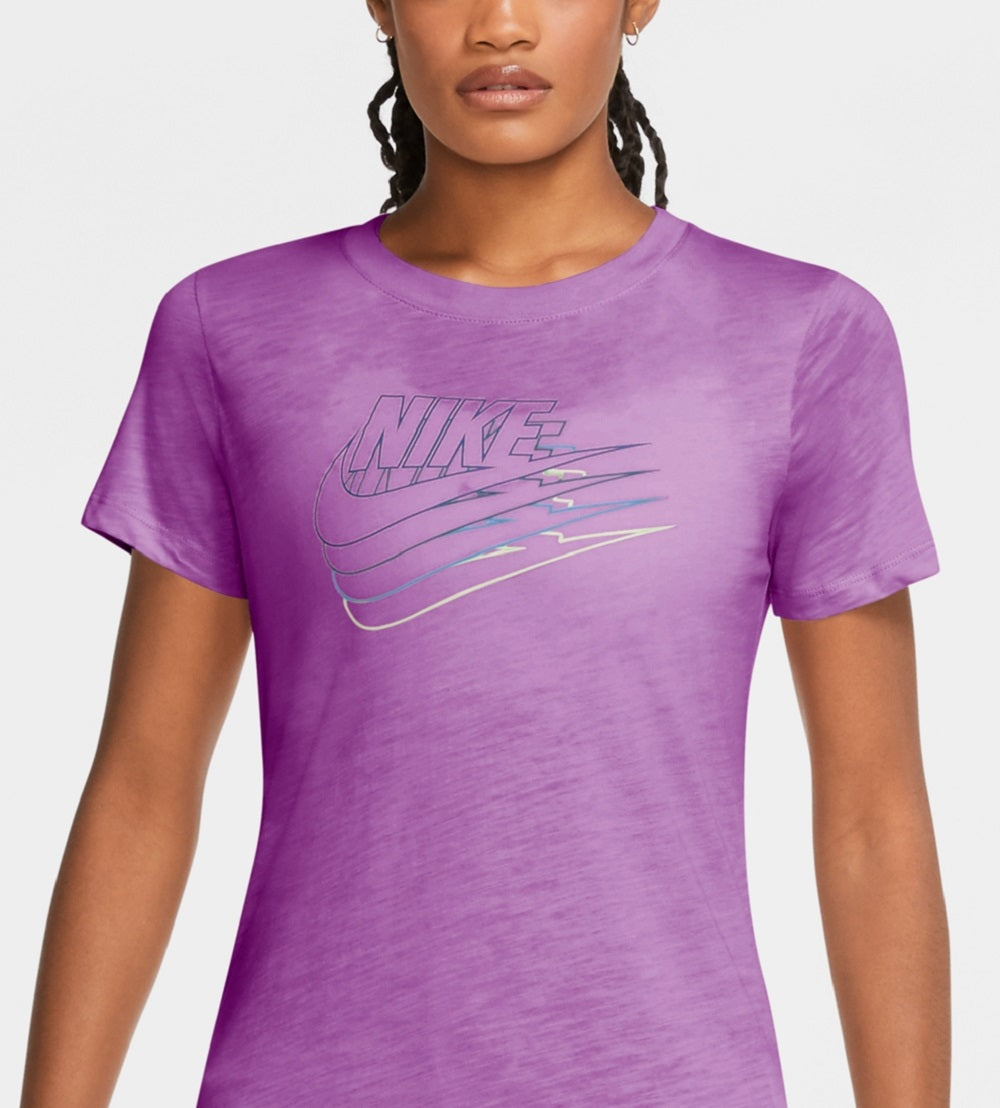 Camiseta Nike Sportswear Cotton Logo Feminina Roxa Tamanho Grande