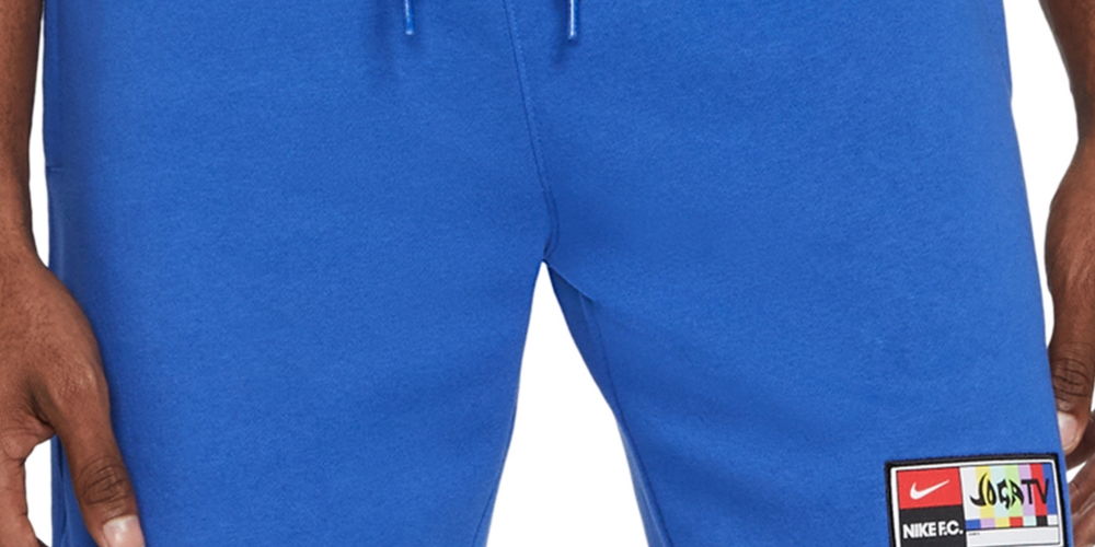 Calções de lã Nike Joga Bonito com cordão e logótipo gráfico, ajuste clássico, azul, tamanho XX-G