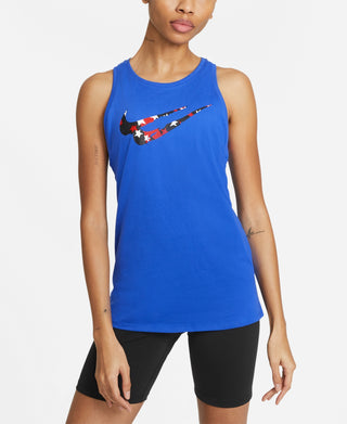 Camiseta regata Nike feminina com estampa de logotipo Game Royal, tamanho XS