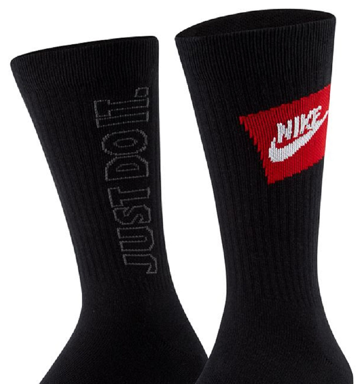 Meias Nike Essential Crewsock Masculinas Everyday Pack com 3 unidades, Pretas, Tamanho Grande