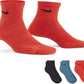 Pacote com 3 meias de treino Nike Everyday Cushion Ankle para homem, vermelhas, tamanho grande