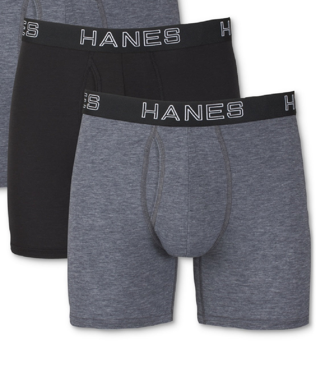 Cuecas boxer Hanes masculinas Ultimate Comfort Flex Fit ultramacias, pacote com 4, pretas, tamanho extragrande