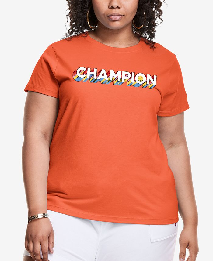 Camiseta Champion Classic Graphic Feminina Laranja Tamanho 1X
