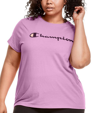 Camiseta feminina Champion Classic Logo Graphic Roxa Tamanho 2X