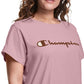 Camiseta feminina Champion Classic Logo Graphic Rosa Tamanho 2X