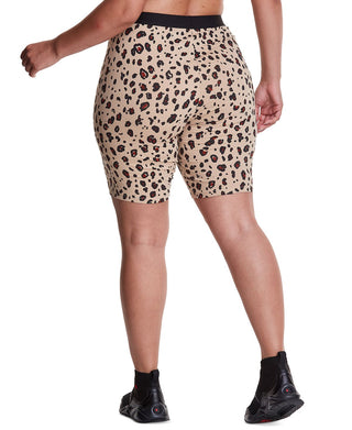 Calções de ciclismo Champion Authentic Printed para mulher, castanho, tamanho 4X