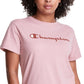 Camiseta Champion Classic Logo Feminina Rosa