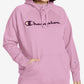Moletom com capuz Champion Powerblend Logo Feminino Rosa Tamanho 2X
