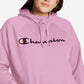 Moletom com capuz Champion Powerblend Logo Feminino Rosa Tamanho 2X