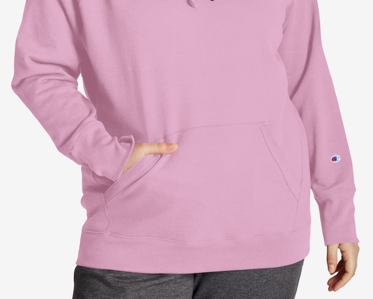 Moletom com capuz Champion Powerblend Logo Feminino Rosa Tamanho 2X