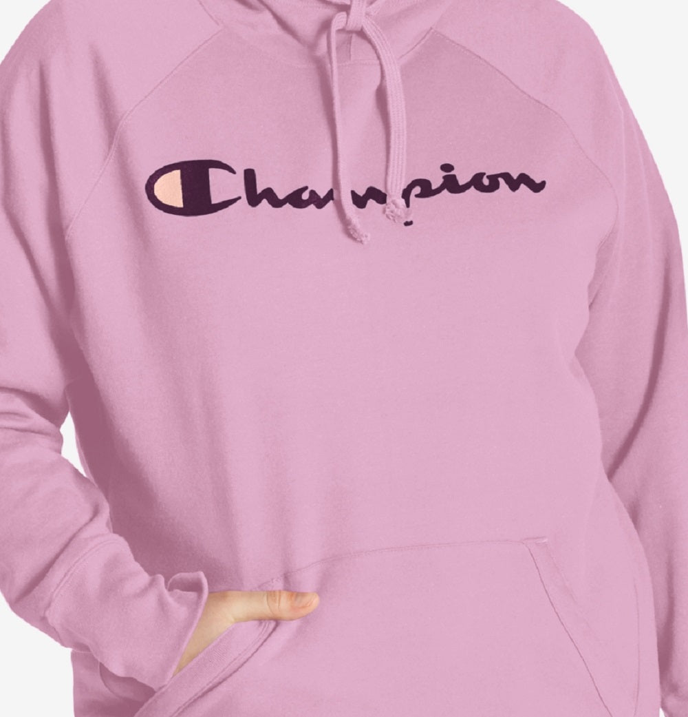 Moletom com capuz Champion Powerblend Logo Feminino Rosa Tamanho 3X