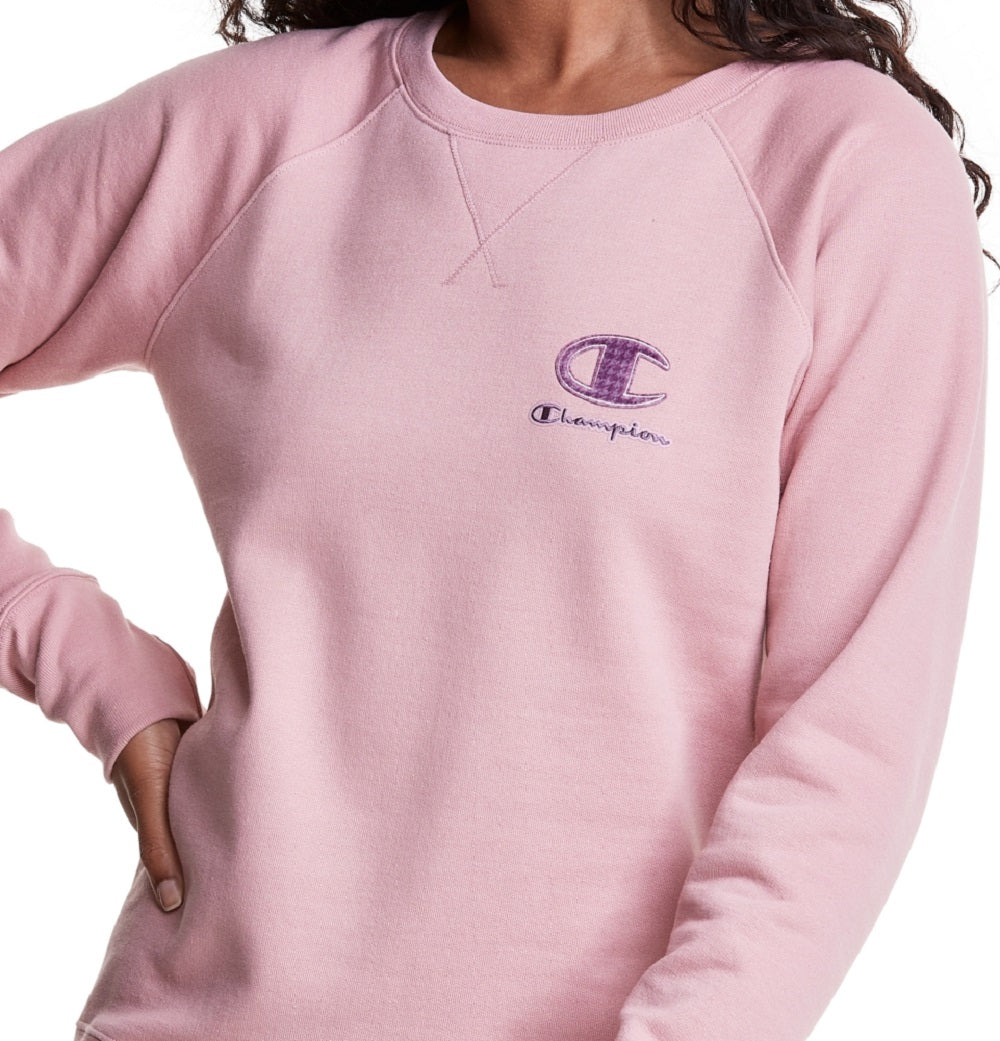Camiseta Champion Powerblend Classic Crewneck Rosa Tamanho Grande Feminina