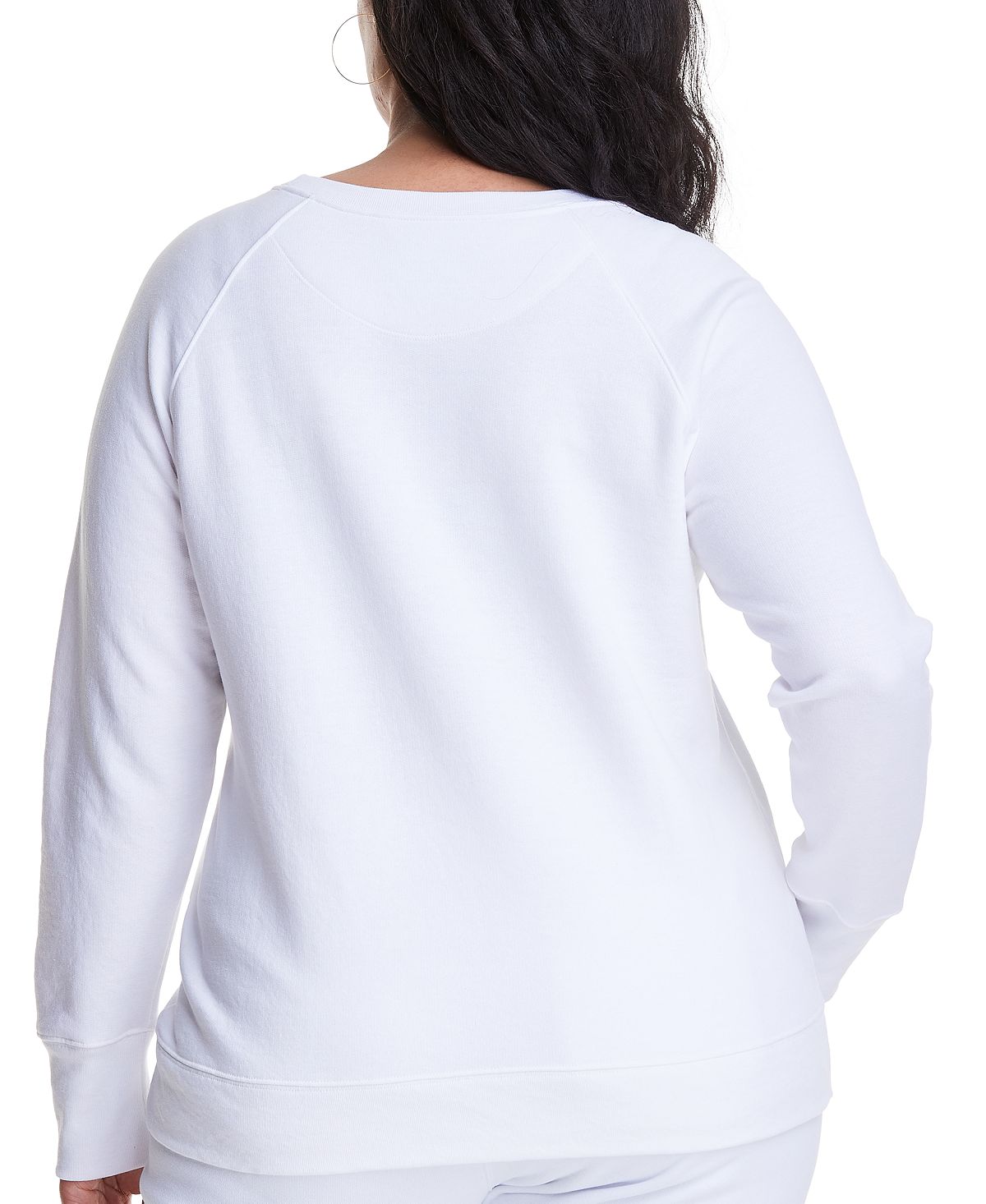 Moletom com estampa de logotipo Champion feminino, branco, tamanho 1X