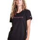 Camiseta Champion Feminina com Estampa Pied de Poule e Logotipo Boyfriend, Preta, Tamanho P