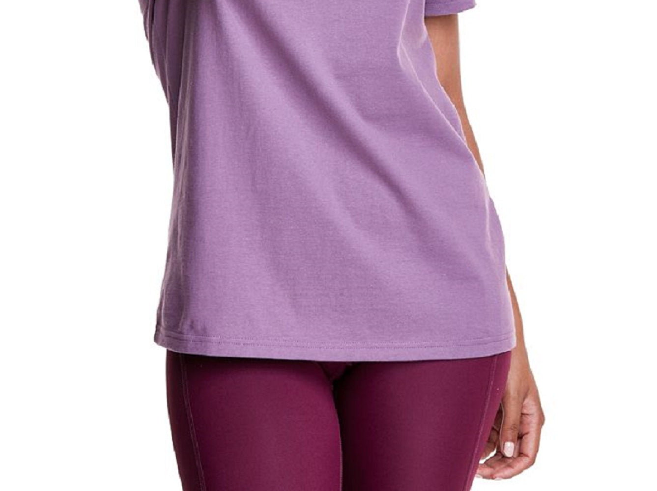 Camiseta Champion Feminina Boyfriend com estampa de pied-de-poule e logotipo da marca, roxa, tamanho pequeno