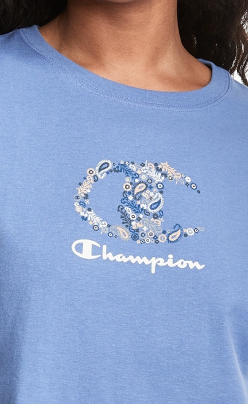 Champion Short Feminino Gola Redonda Cropped Azul Tamanho Grande