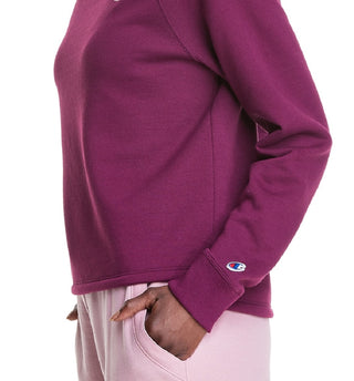 Moletom feminino Champion com gola falsa, roxo, tamanho XX-G
