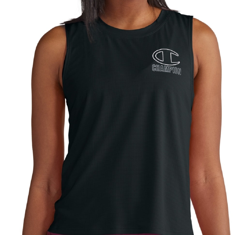 Camiseta regata Champion Absolute Eco Logo feminina, preta, tamanho grande