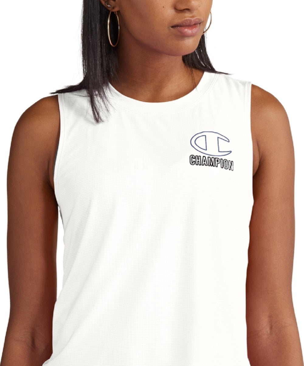 Camiseta regata Champion Absolute Eco Logo feminina, branca, tamanho grande
