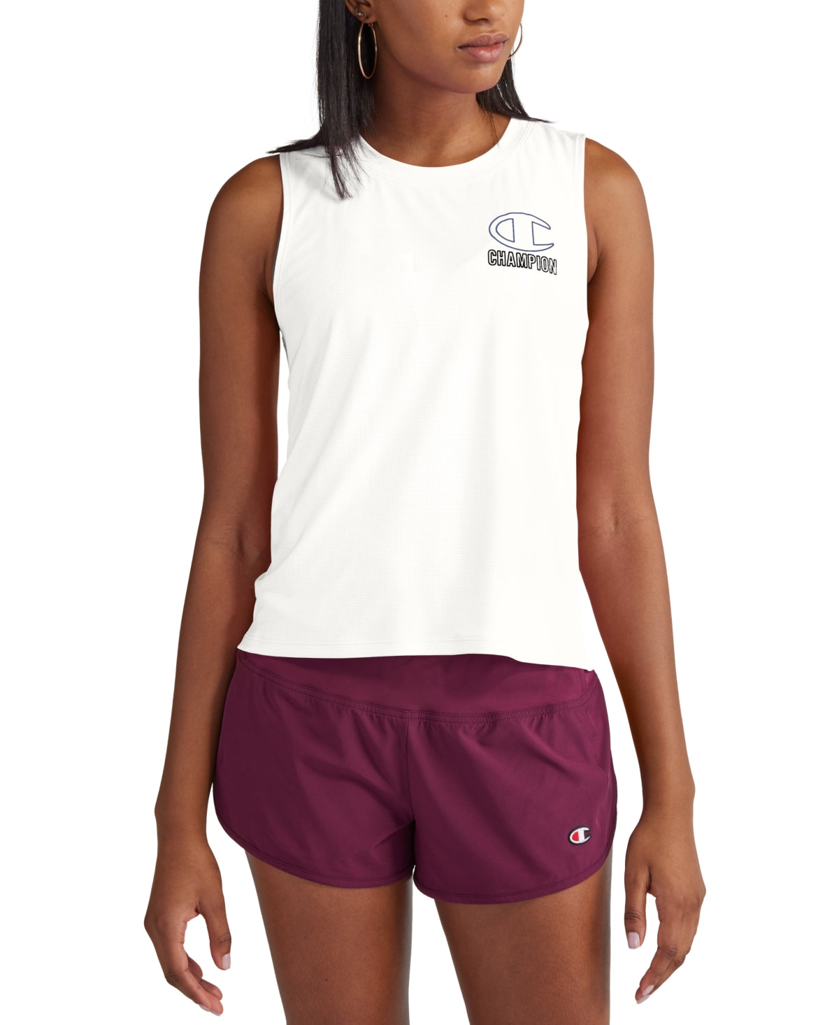 Camiseta regata Champion Absolute Eco Logo feminina, branca, tamanho grande
