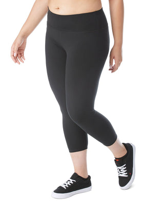 Leggings curtas Champion Plus Soft Touch femininas, pretas, tamanho 2X
