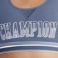 Sutiã esportivo Champion feminino The Authentic Logo Medium Impact, azul, tamanho pequeno