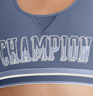 Sutiã esportivo Champion feminino The Authentic Logo Medium Impact, azul, tamanho pequeno