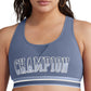 Sutiã esportivo Champion feminino The Authentic Logo Medium Impact, azul, tamanho pequeno