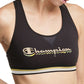 Sutiã esportivo Champion feminino com logotipo de impacto médio, preto, tamanho X-S