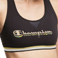 Sutiã esportivo Champion feminino com logotipo de impacto médio, preto, tamanho X-S