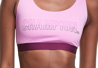 Sutiã esportivo feminino Champion Racerback de impacto médio, roxo, tamanho X-S