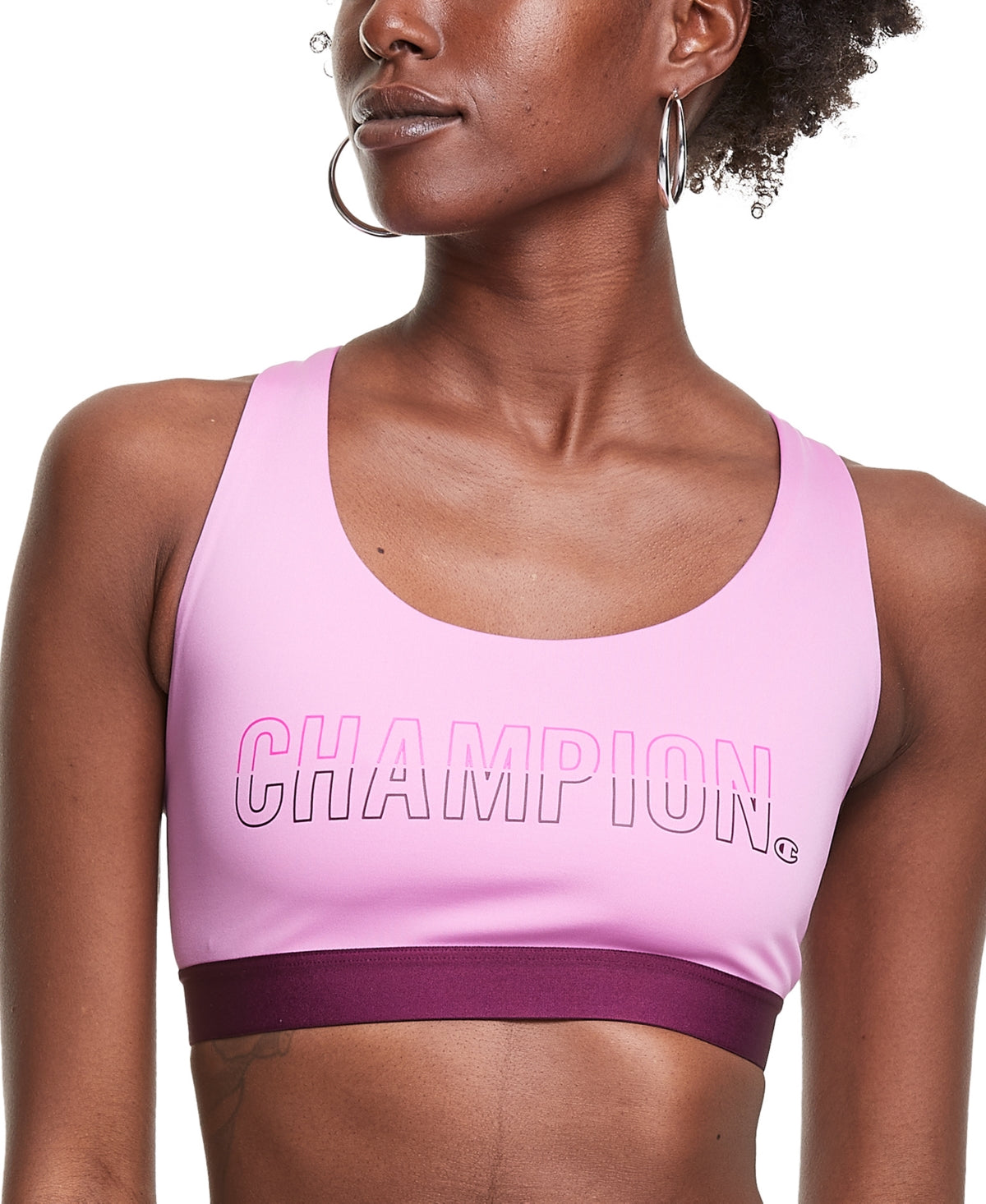 Sutiã esportivo Champion Feminino Absolute Racerback de impacto médio, roxo, tamanho médio