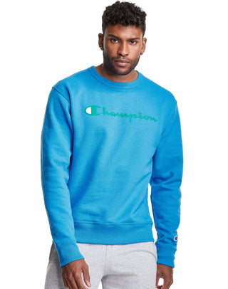 Moletom Champion Powerblend Fleece Logo Masculino Azul Tamanho XXL