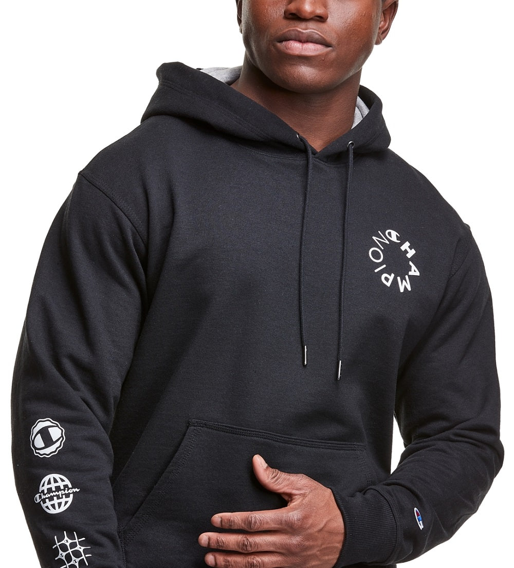 Moletom com capuz Champion Powerblend Graphic Masculino Preto Tamanho XX-G