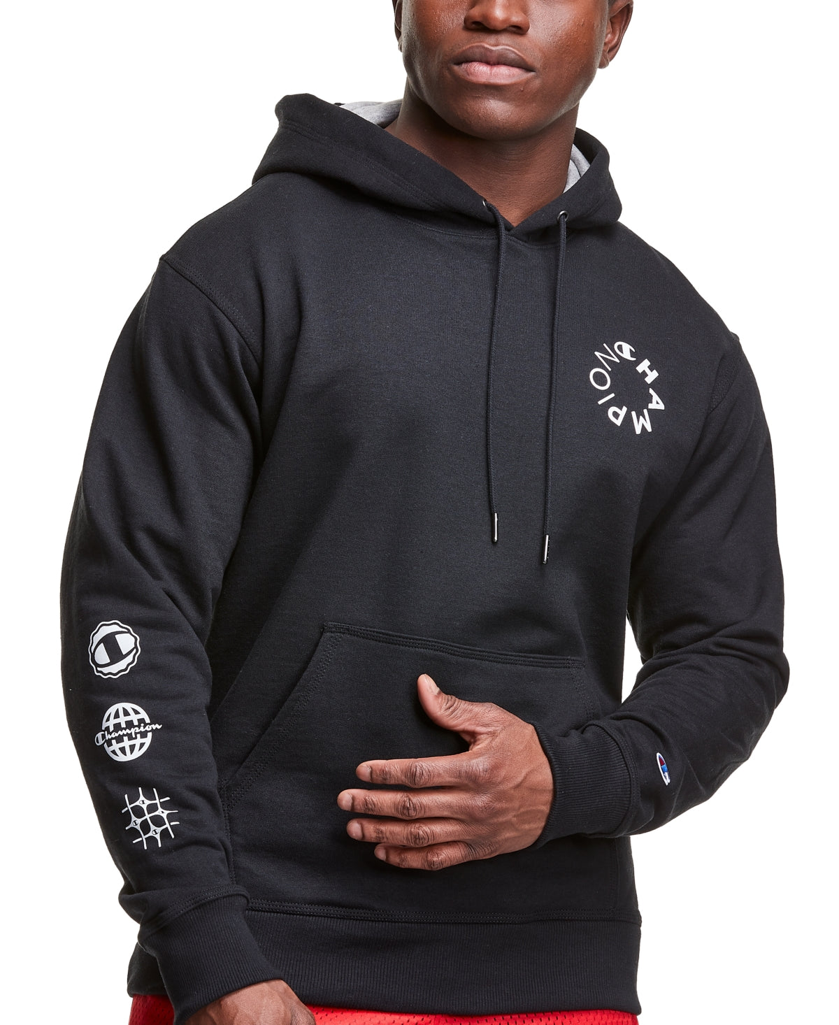 Moletom com capuz Champion Powerblend Graphic Masculino Preto Tamanho XX-G