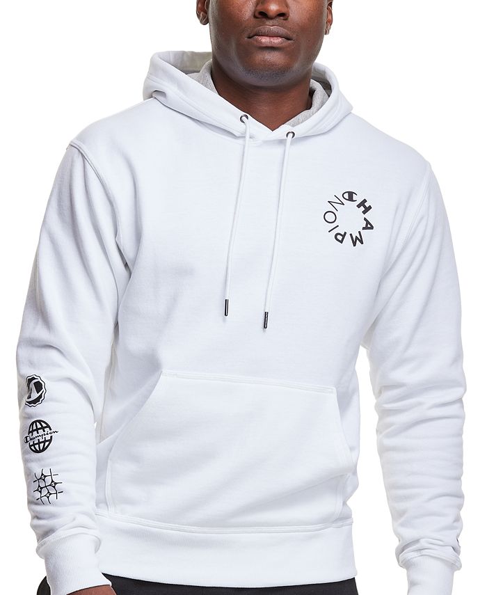 Moletom com capuz Champion Powerblend Graphic Masculino, branco, tamanho médio