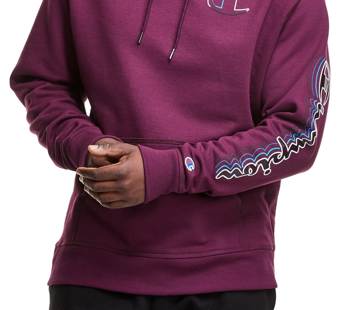 Moletom com capuz Champion Powerblend Graphic Masculino Roxo Tamanho P