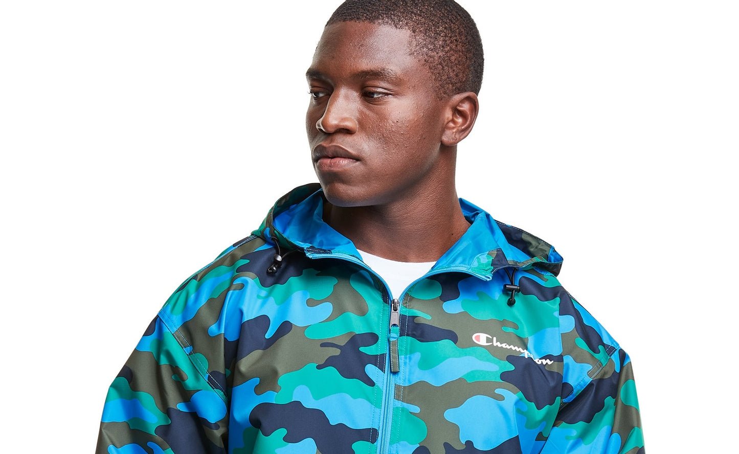 Jaqueta Champion Masculina Athletics Dobrável com Estampa Total Azul Tamanho X-G