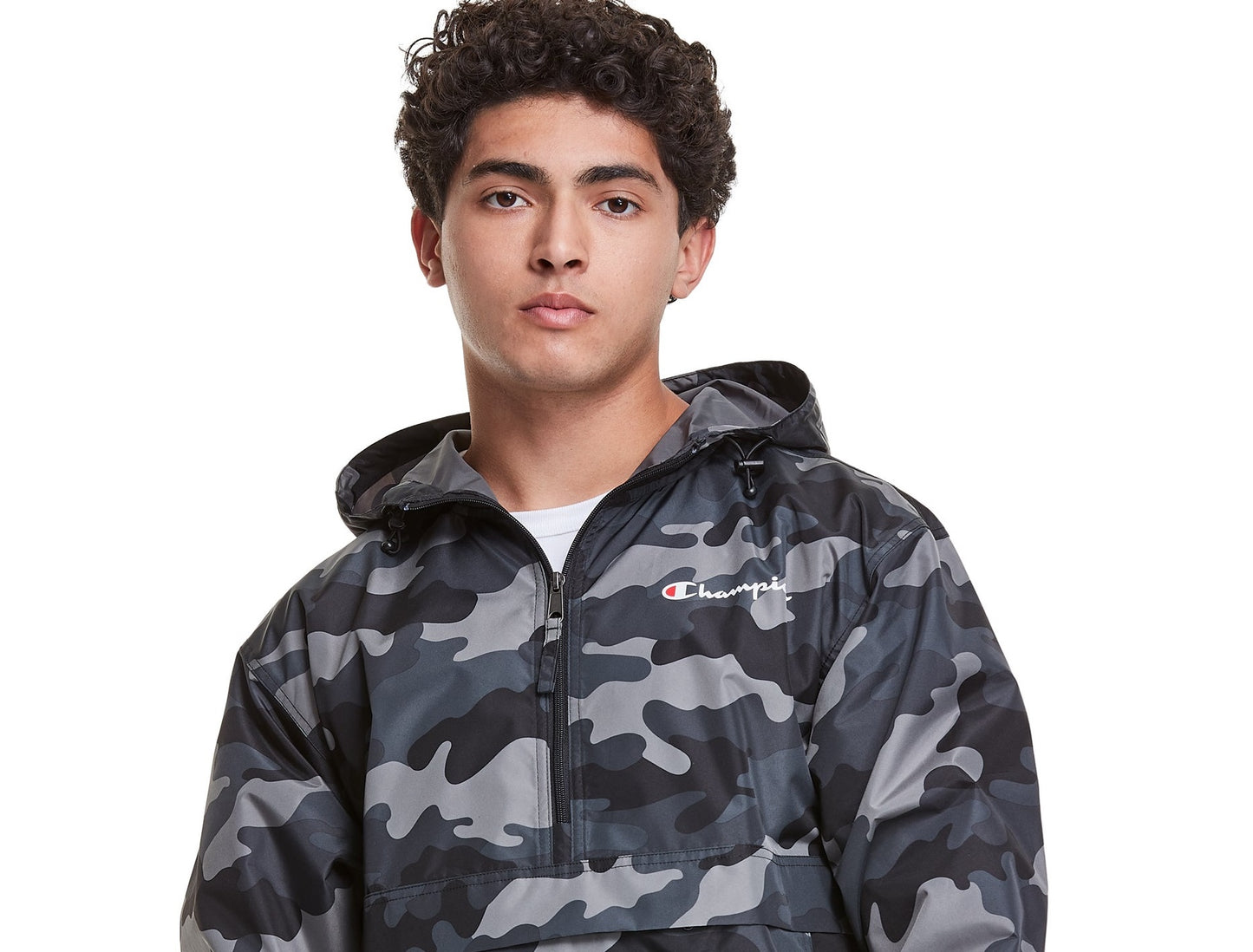 Jaqueta Champion Masculina Athletics Dobrável com Estampa Total Cinza Tamanho XXG