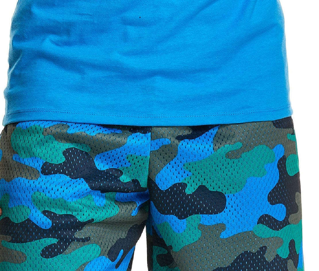 Bermuda masculina Champion com estampa de malha, azul, tamanho médio