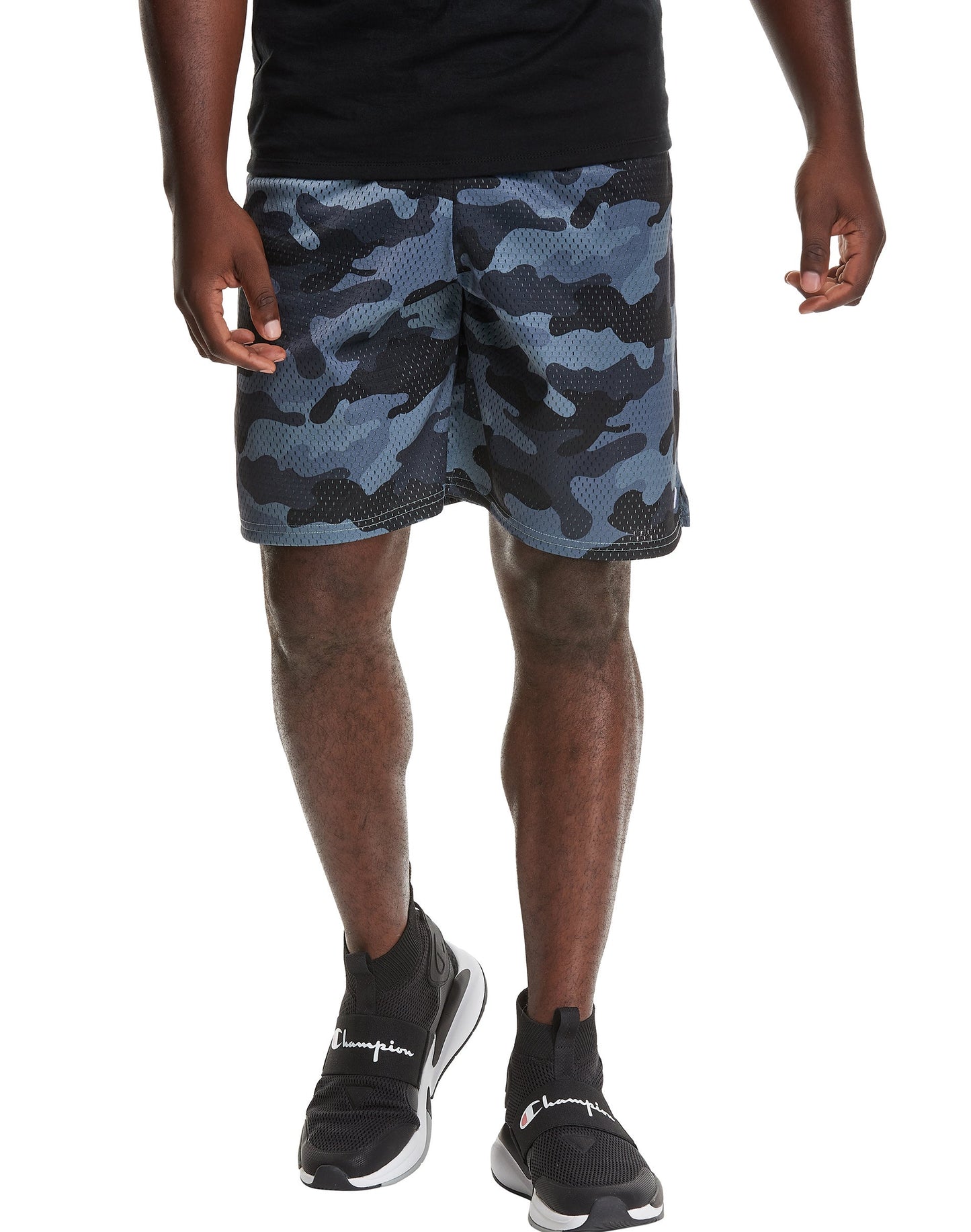 Bermuda masculina Champion com estampa de malha, cinza, tamanho pequeno