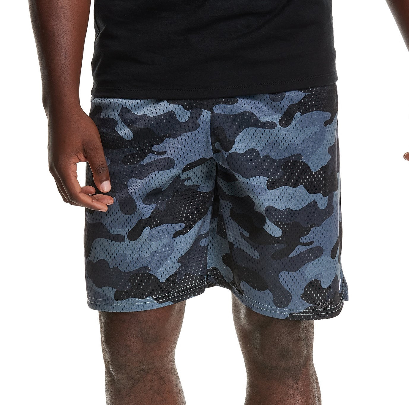 Bermuda masculina Champion com estampa de malha, cinza, tamanho pequeno