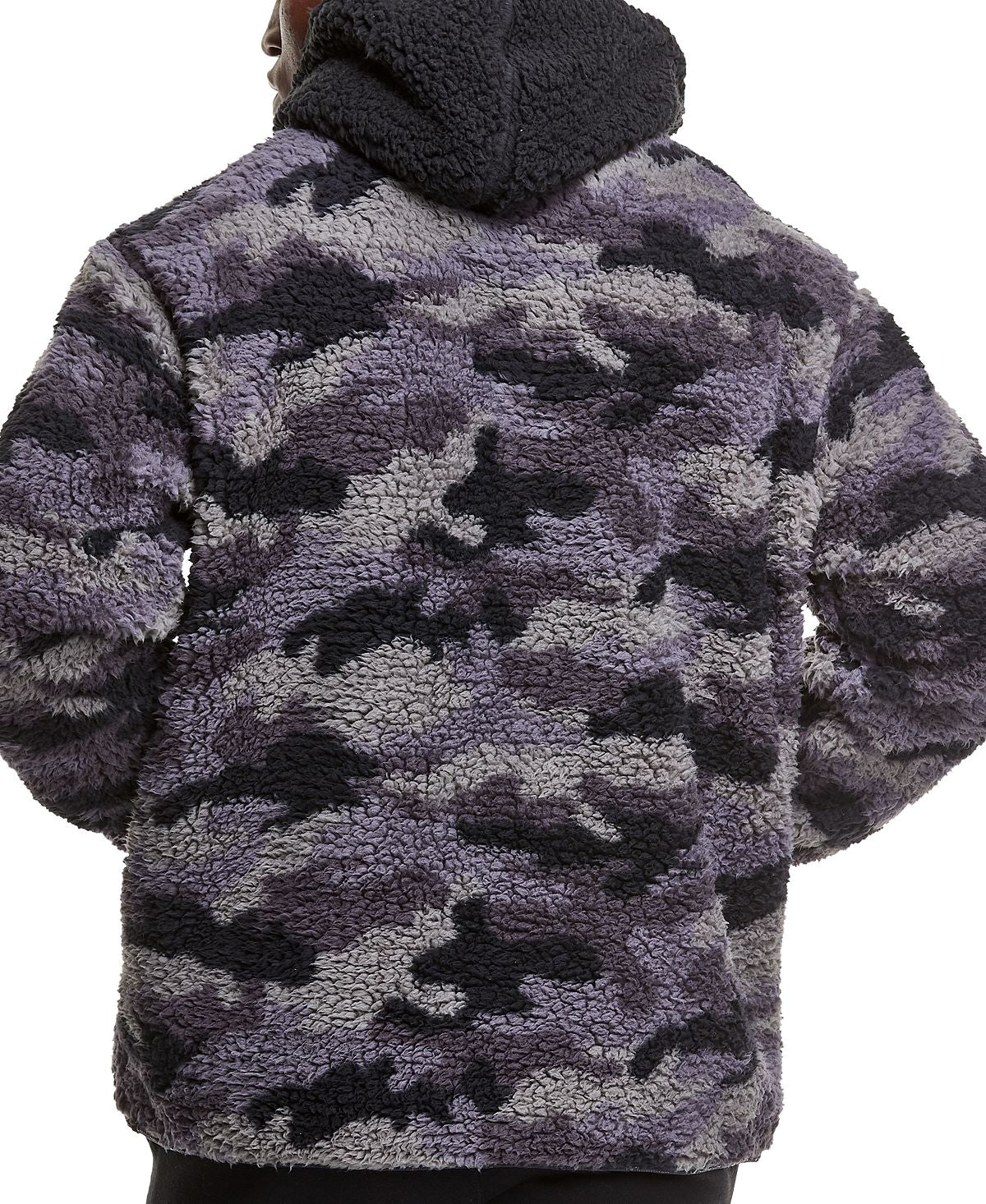 Moletom com capuz masculino Champion High Pile Camo Fleece cinza tamanho médio