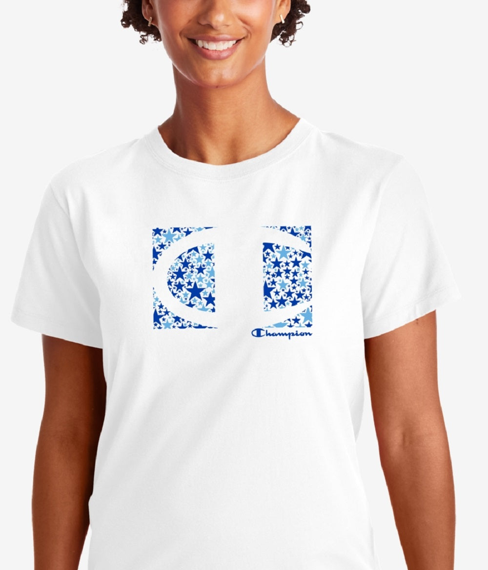 Camiseta Champion Feminina Classic Logo Branca