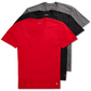 Polo Ralph Lauren Camiseta Masculina Gola V, Pacote com 3, Vermelha, Tamanho XG