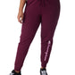 Calça de moletom feminina Champion Plus Powerblend canelada roxa tamanho 2X
